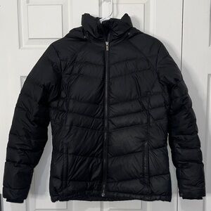 Columbia Black Hooded Feather and Duck Down Puffer Jacket